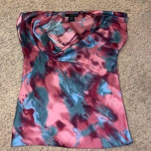 Calvin Klein Jeans Silk Watercolor Pattern Blouse